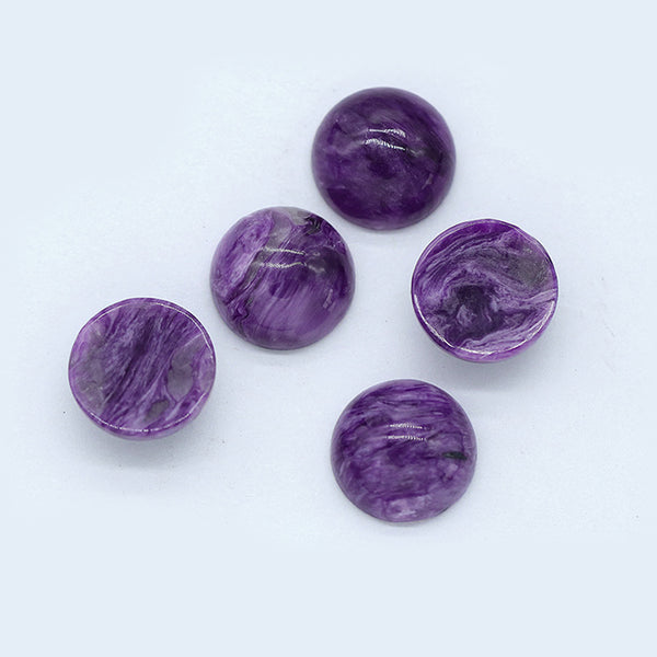 Natural Charoite Round Cabochons, Natural Color, 1 Piece, MFCA0402