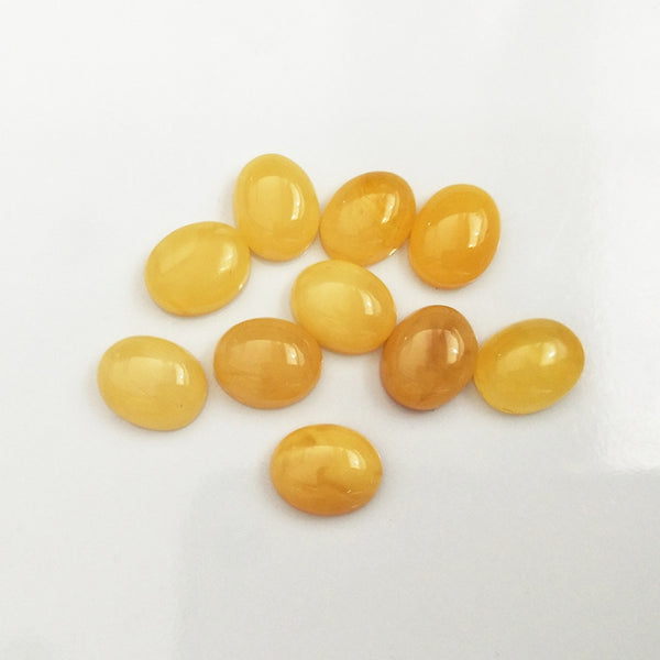Natural Beeswax Amber Oval Cabochons, Heat Treated, 1 Piece, MFCA0501