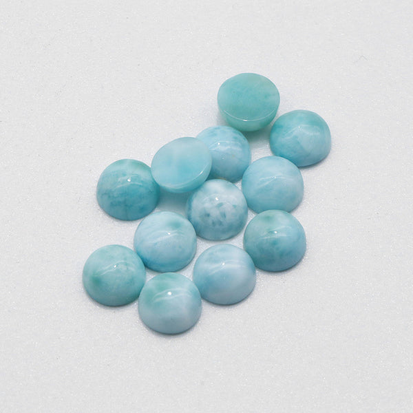 Natural Larimar Round Cabochons, Natural Color, AA Grade, 1 Piece, MFCA1303