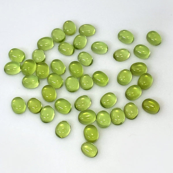 Natural Peridot Oval Cabochons, Natural Color, AA Grade, 1 Piece, MFCA2203
