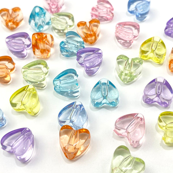 Heart-shaped Transparent Acrylic Beads, 500g, MBAC2027