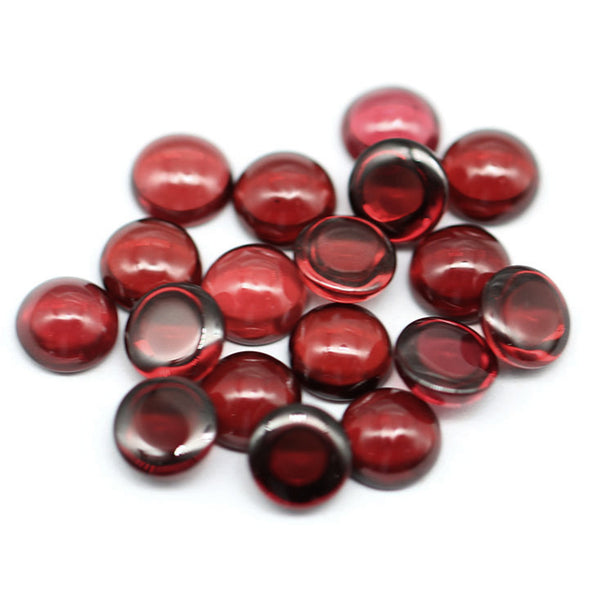 Natural Garnet Round Cabochons, Natural Color, AAA Grade, 1 Piece, MFCA2002