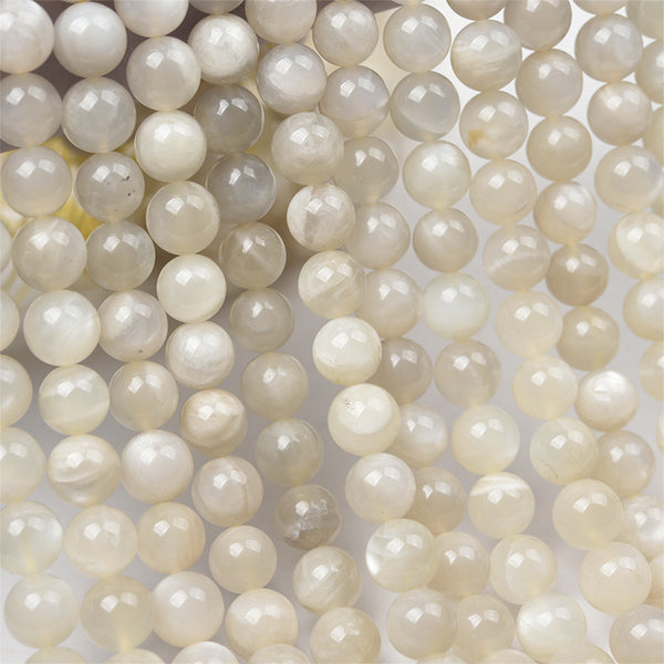 Perles de Pierre de Lune Jaune Naturelle, 6/8/10mm, 1 Fil