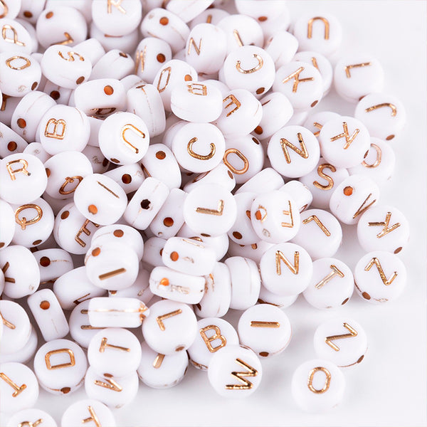 Round Letters Acrylic Beads, 4*7mm, 500g, MBAC4014