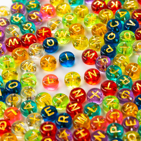 Round Letters Acrylic Beads, 4*7mm, 500g, MBAC4019