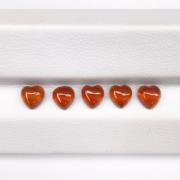 Natural Orange Garnet Heart Cabochons, Natural Color, AA Grade, 1 Piece, MFCA2007