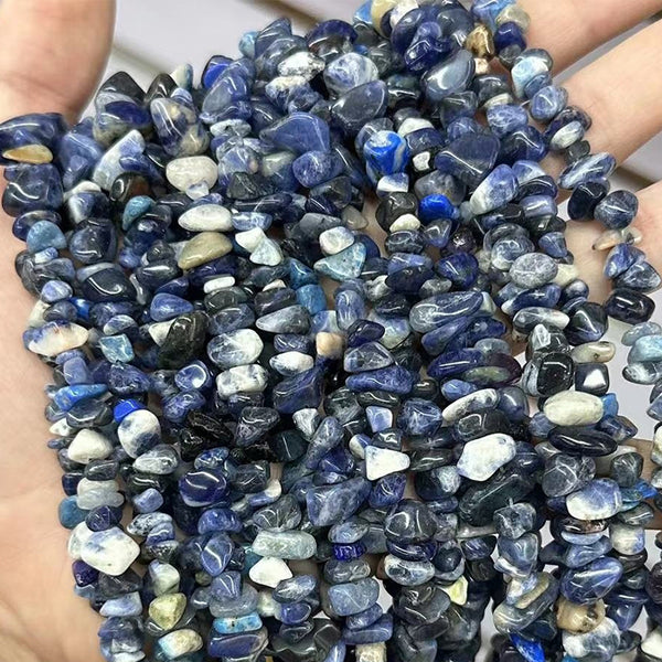 Natural Sodalite Chip Beads, Natural Color, 5-8mm, 1 Strand, MBGESOD012