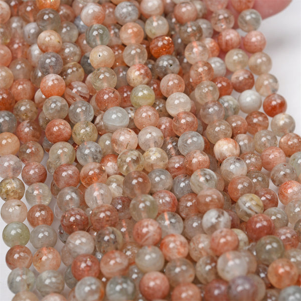 Natural Arusha Sunstone Beads, Natural Color, 6/8/10mm, 1 Strand, MBGESUN002