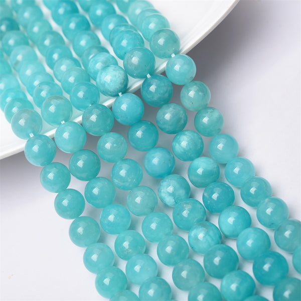 Natural Amazonite Beads, Natural Color, 6/8/10mm, 1 Strand, MBGEAMA003