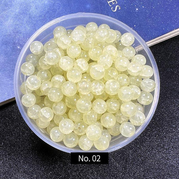 8mm Ice Crack Glass Beads, Style C, MBGL013 - kokodiy