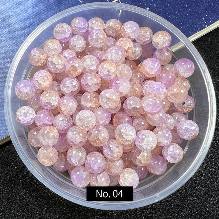 8mm Ice Crack Glass Beads, Style C, MBGL013 - kokodiy