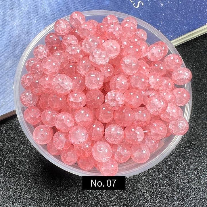 8mm Ice Crack Glass Beads, Style C, MBGL013 - kokodiy