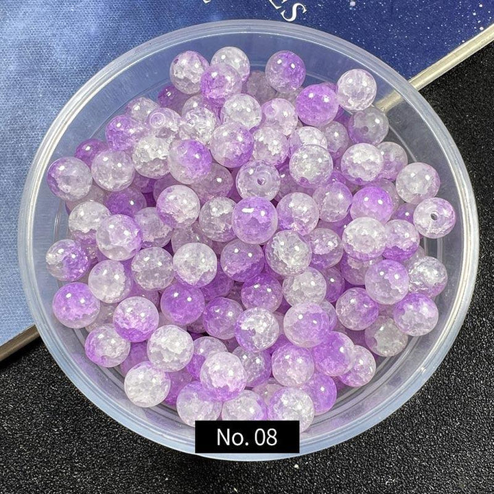 8mm Ice Crack Glass Beads, Style C, MBGL013 - kokodiy