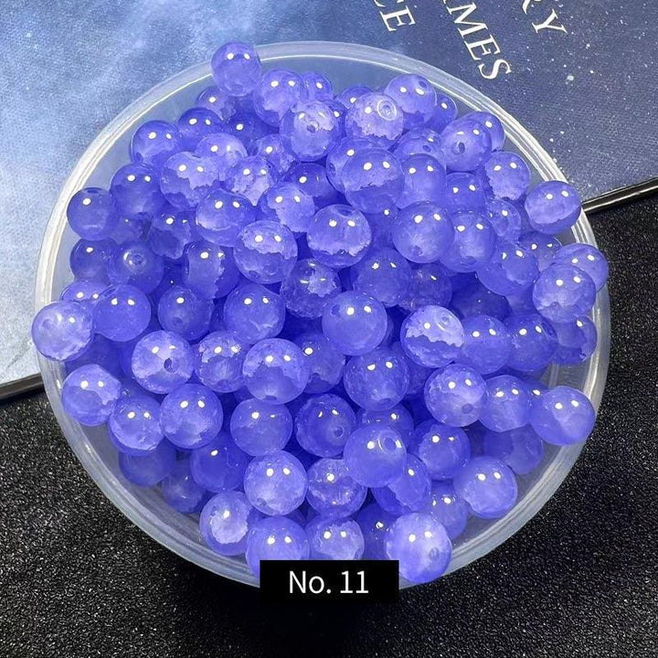 8mm Ice Crack Glass Beads, Style C, MBGL013 - kokodiy