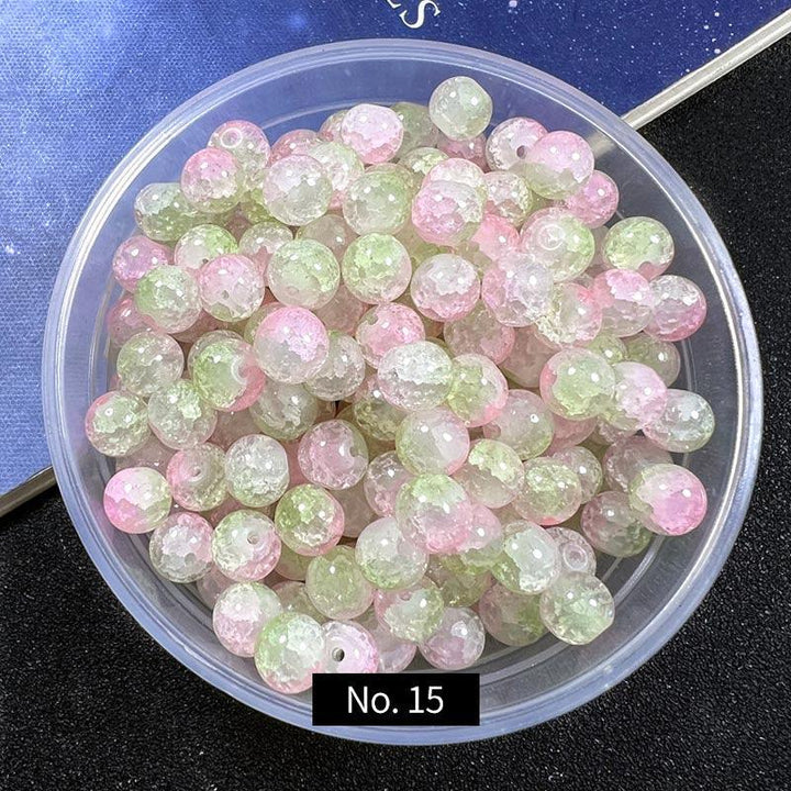 8mm Ice Crack Glass Beads, Style C, MBGL013 - kokodiy