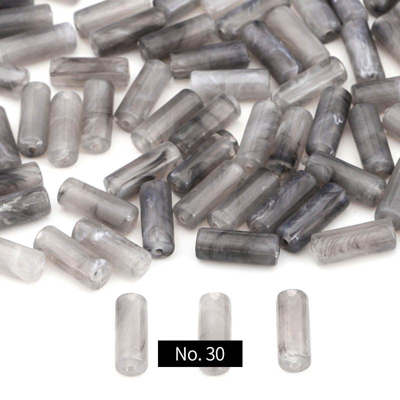 Stone Pattern Cylindrical Acrylic Beads , MBAC1003 - kokodiy