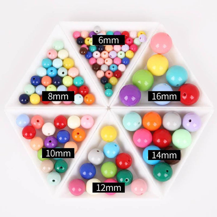 10mm Solid Color Round Acrylic Beads , MBAC1002 - kokodiy