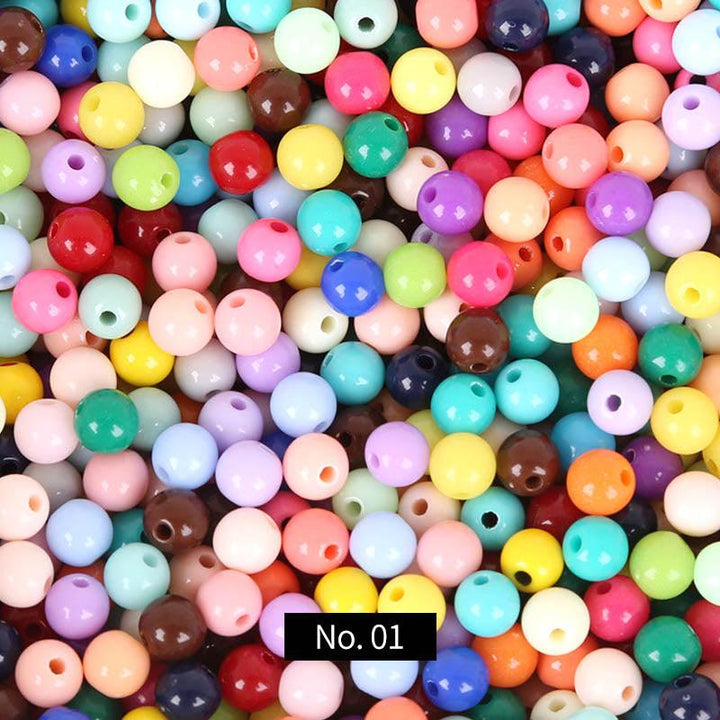 6mm Solid Color Round Acrylic Beads , MBAC1002 - kokodiy