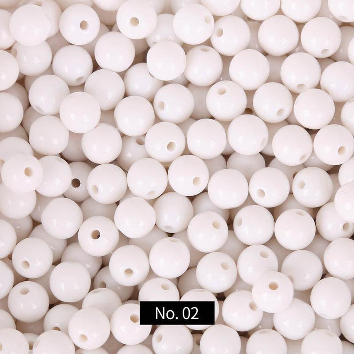 6mm Solid Color Round Acrylic Beads , MBAC1002 - kokodiy