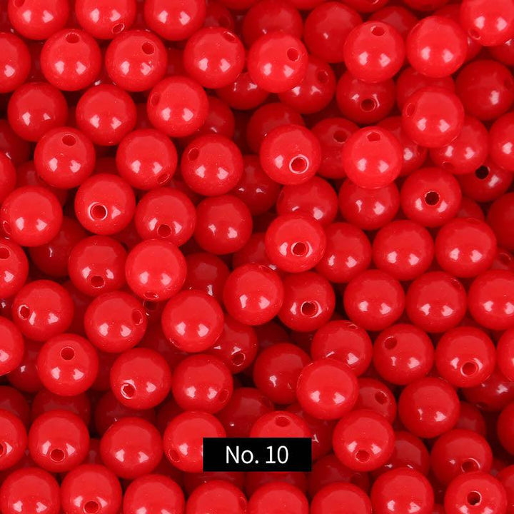 10mm Solid Color Round Acrylic Beads , MBAC1002 - kokodiy