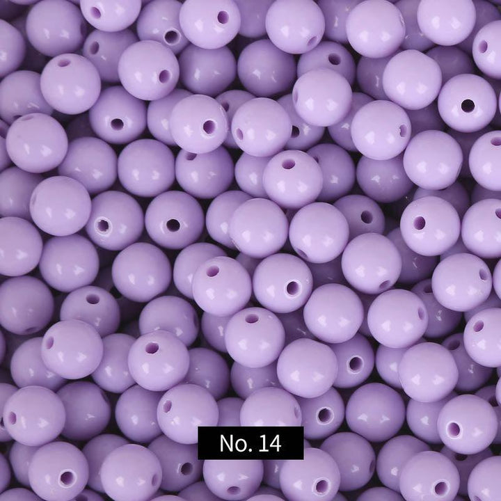 10mm Solid Color Round Acrylic Beads , MBAC1002 - kokodiy