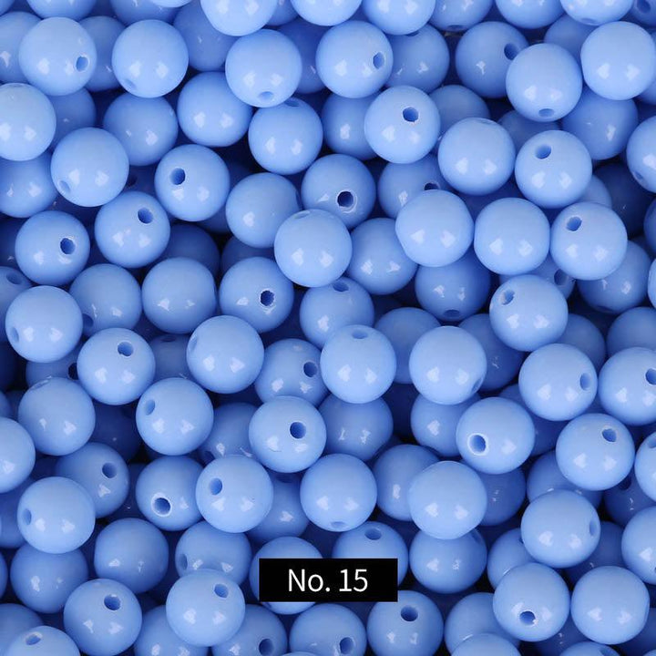 6mm Solid Color Round Acrylic Beads , MBAC1002 - kokodiy