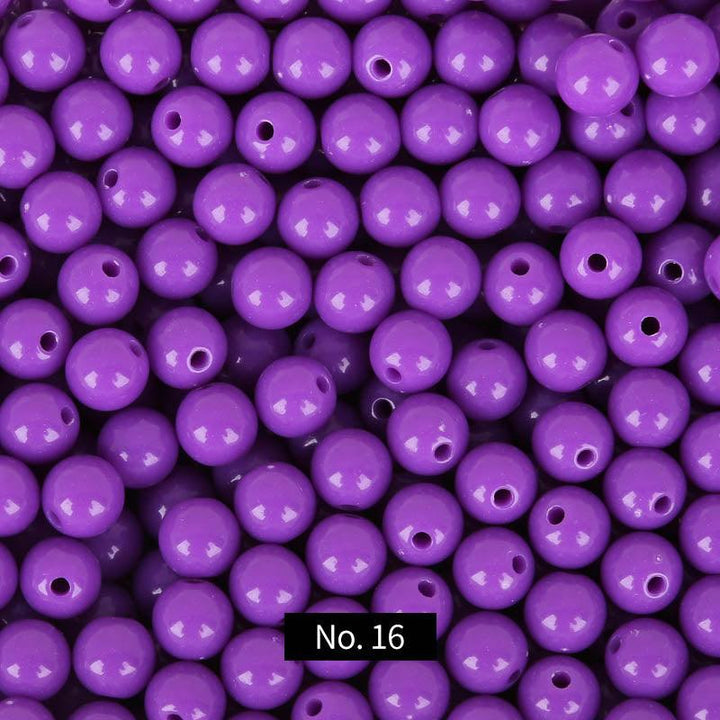 10mm Solid Color Round Acrylic Beads , MBAC1002 - kokodiy