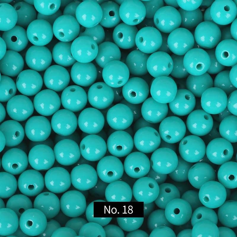 6mm Solid Color Round Acrylic Beads , MBAC1002 - kokodiy