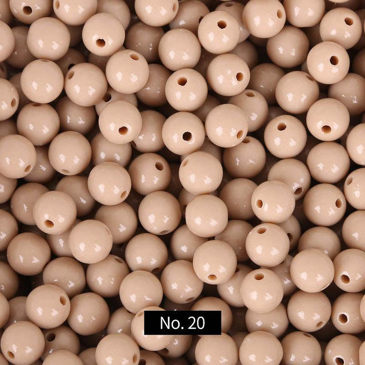 10mm Solid Color Round Acrylic Beads , MBAC1002 - kokodiy