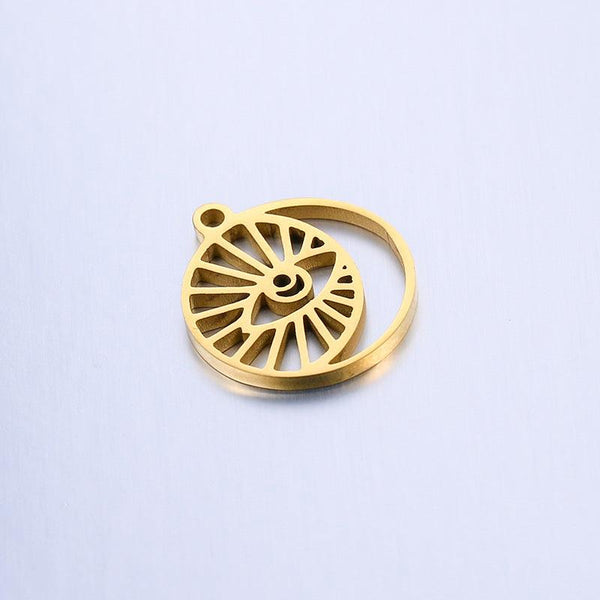 Hollow Moon And Devil's Eye Stainless Steel Pendant, MFPC2004 - kokodiy