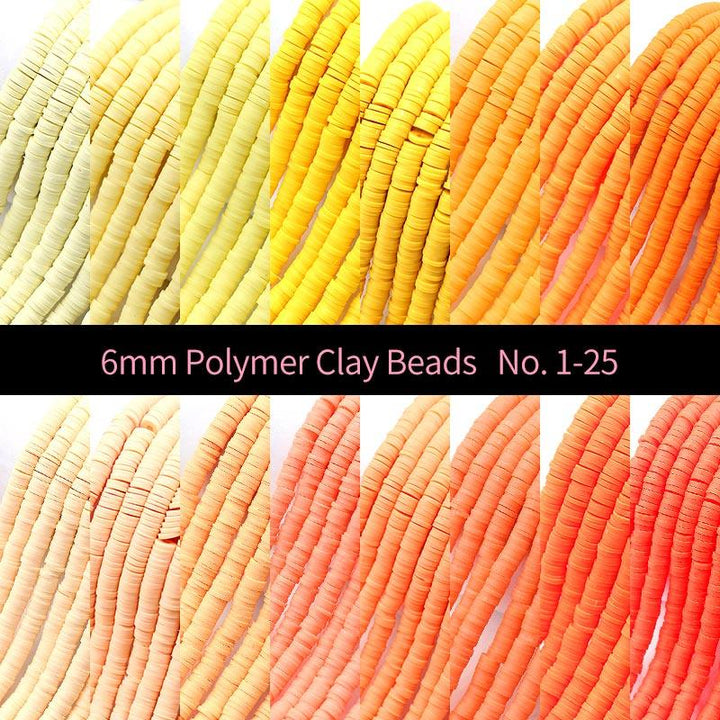 6mm Polymer Clay Beads, MBCL004, No.1-25 - kokodiy