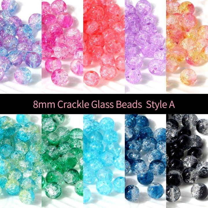 8mm Crackle Glass Beads, Style A, MBGL021 - kokodiy